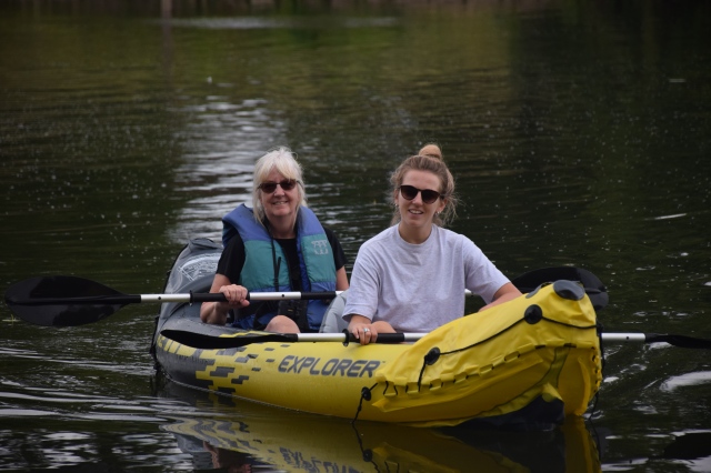 Sarah with Carol in the kayak